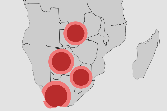 A map showing where TriformCP have workd at.
